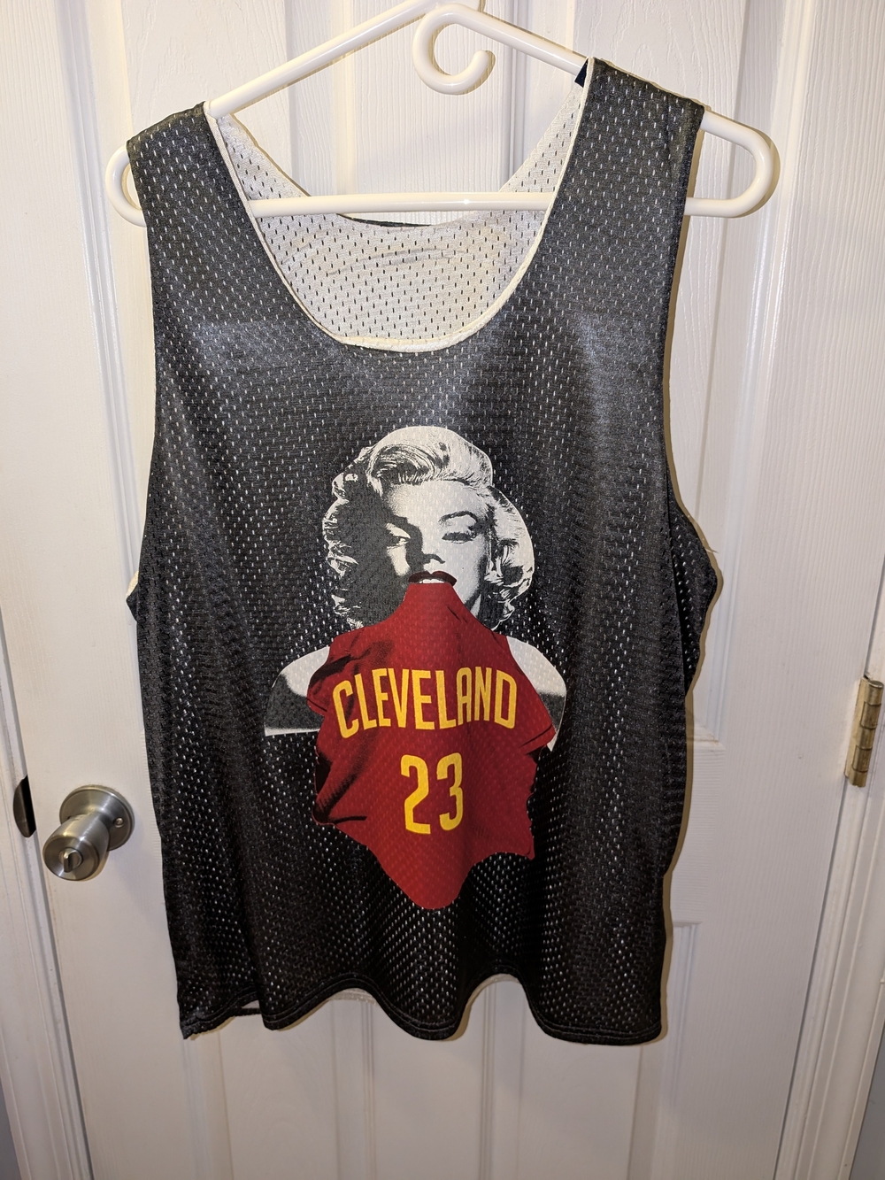 Exist Black Mesh Jersey Tank with Red Cleveland Graphic